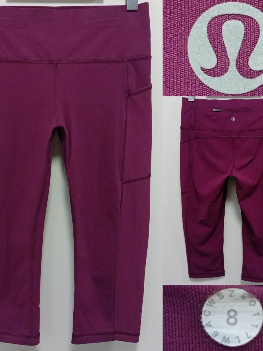 Lululemon Mind Over Miles Crop 16.5" Marvel Luxtreme Four-Way Stretch 8 Medium